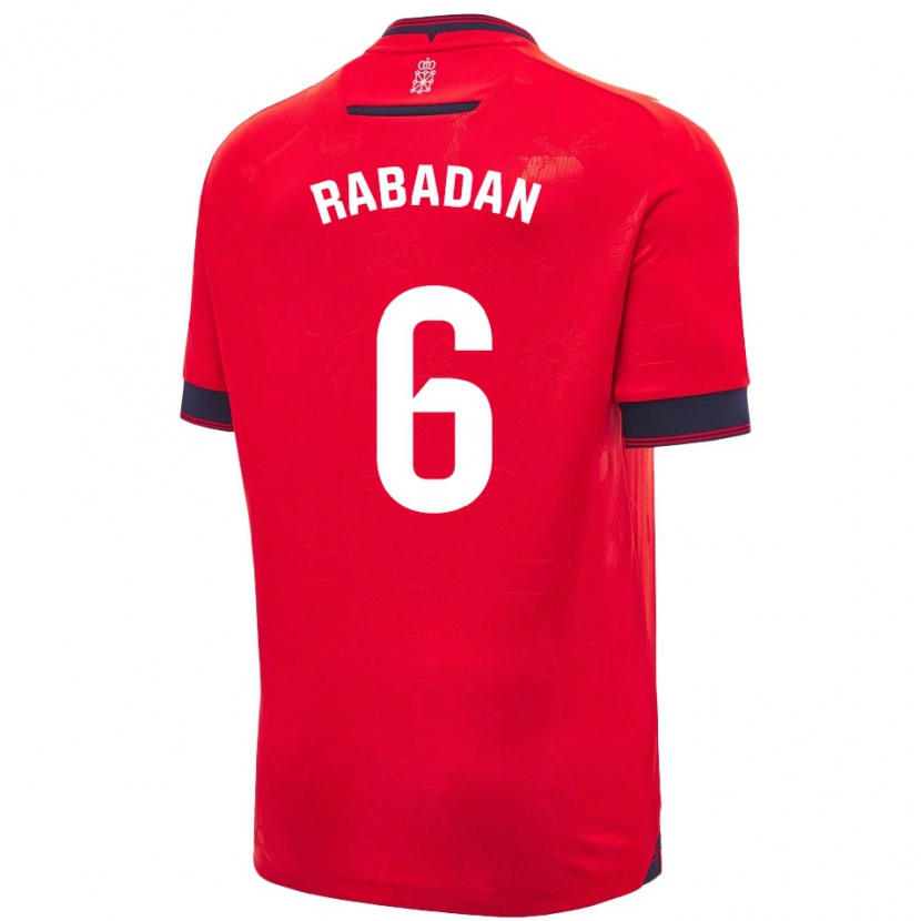 Danxen Kinderen David Rabadán #6 Rood Wit Thuisshirt Thuistenue 2024/25 T-Shirt