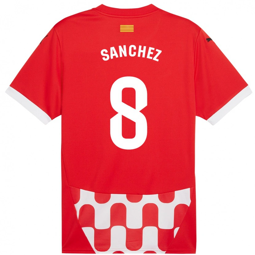Danxen Kinderen Miguel Ángel Sánchez #8 Rood Wit Thuisshirt Thuistenue 2024/25 T-Shirt