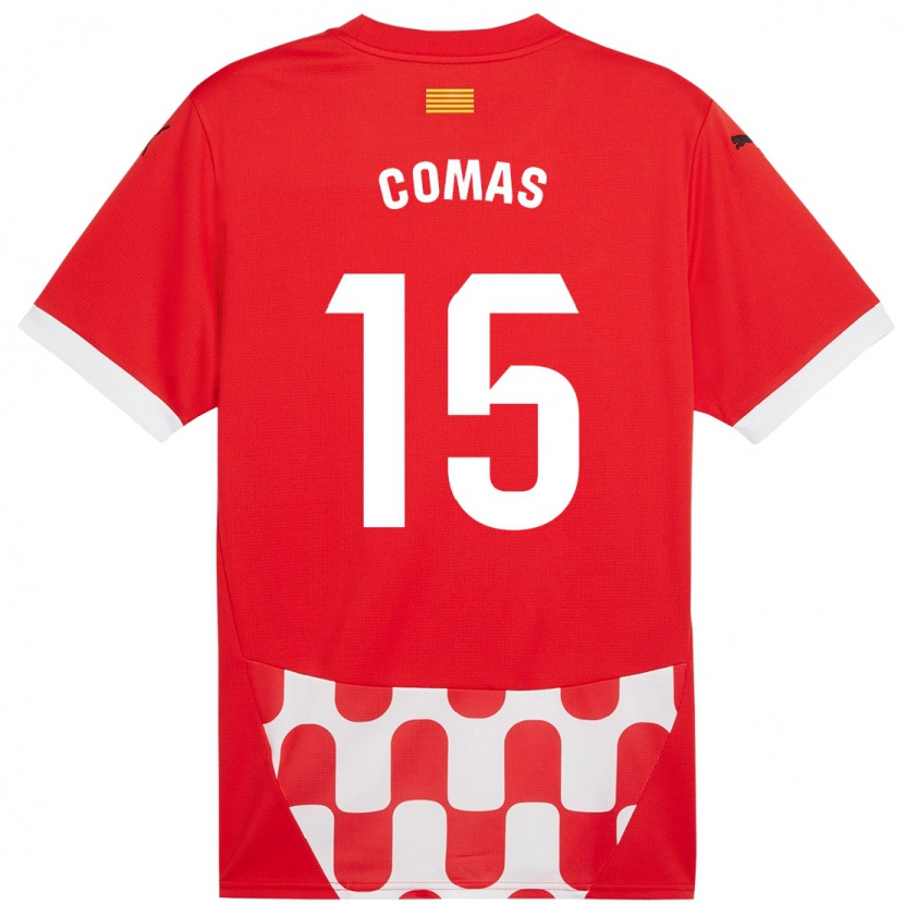Danxen Kinderen Oriol Comas #15 Rood Wit Thuisshirt Thuistenue 2024/25 T-Shirt