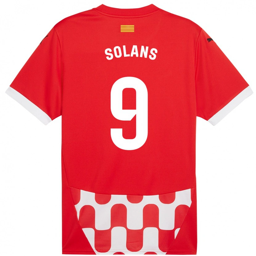 Danxen Kinderen Sergi Solans #9 Rood Wit Thuisshirt Thuistenue 2024/25 T-Shirt