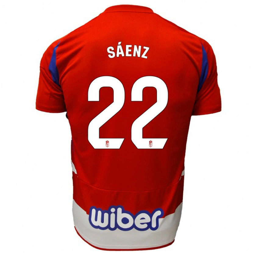 Danxen Kinderen Pablo Sáenz #22 Rood Wit Blauw Thuisshirt Thuistenue 2024/25 T-Shirt