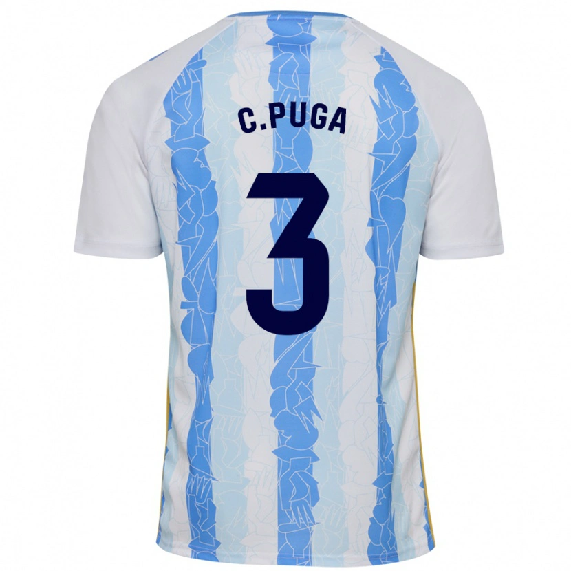 Danxen Kinderen Carlos Puga #3 Wit Blauw Thuisshirt Thuistenue 2024/25 T-Shirt