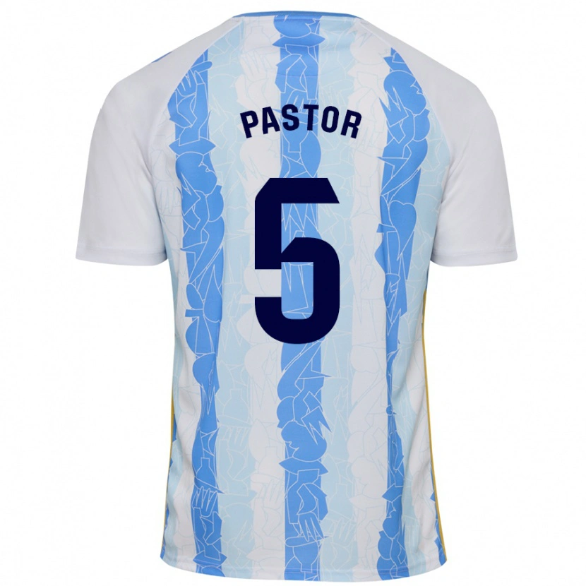 Danxen Kinderen Álex Pastor #5 Wit Blauw Thuisshirt Thuistenue 2024/25 T-Shirt