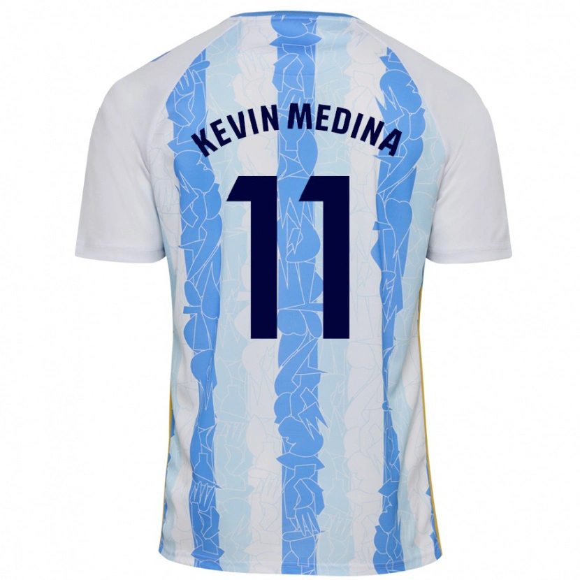 Danxen Kinderen Kevin Medina #11 Wit Blauw Thuisshirt Thuistenue 2024/25 T-Shirt