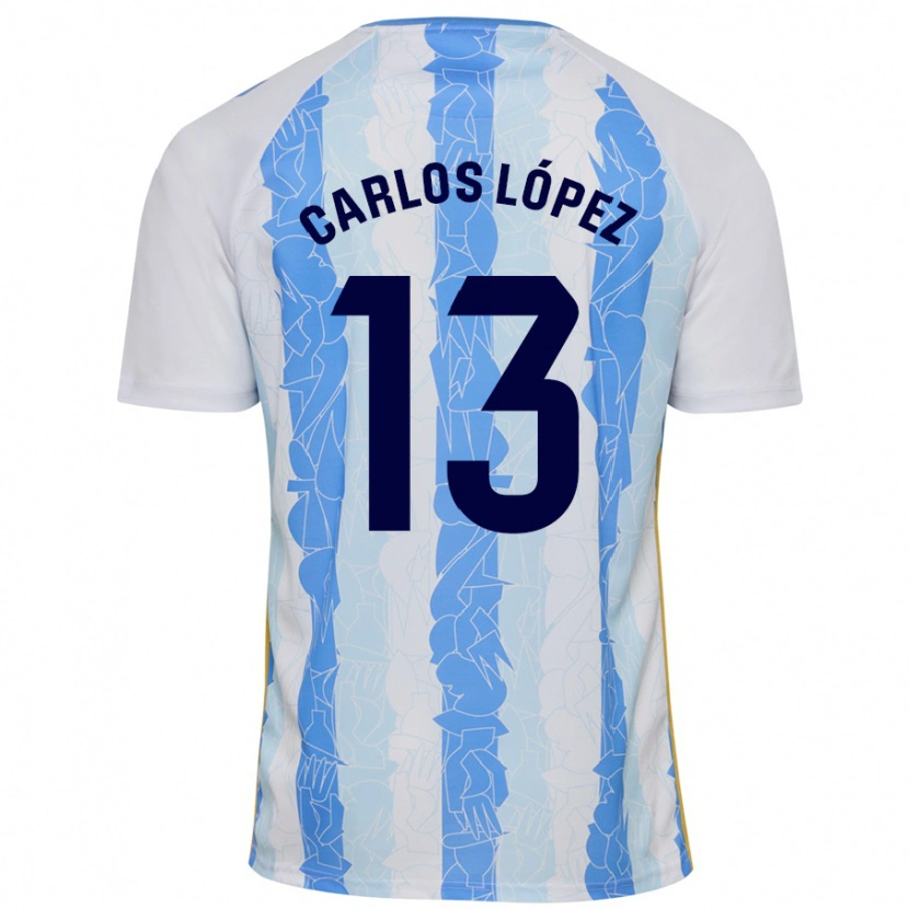 Danxen Kinderen Carlos López #13 Wit Blauw Thuisshirt Thuistenue 2024/25 T-Shirt