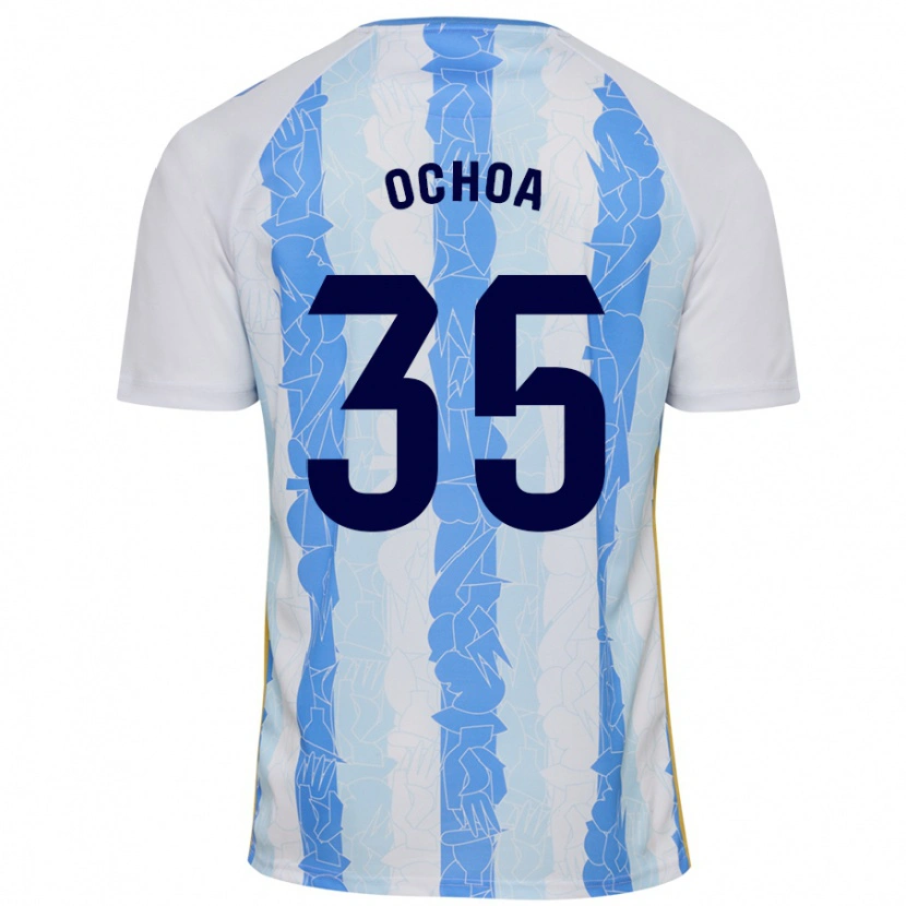 Danxen Kinderen Aarón Ochoa #35 Wit Blauw Thuisshirt Thuistenue 2024/25 T-Shirt