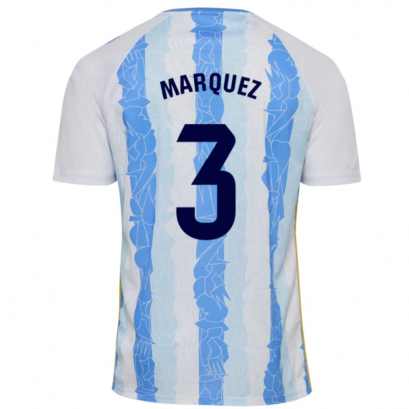 Danxen Kinderen David Márquez #3 Wit Blauw Thuisshirt Thuistenue 2024/25 T-Shirt