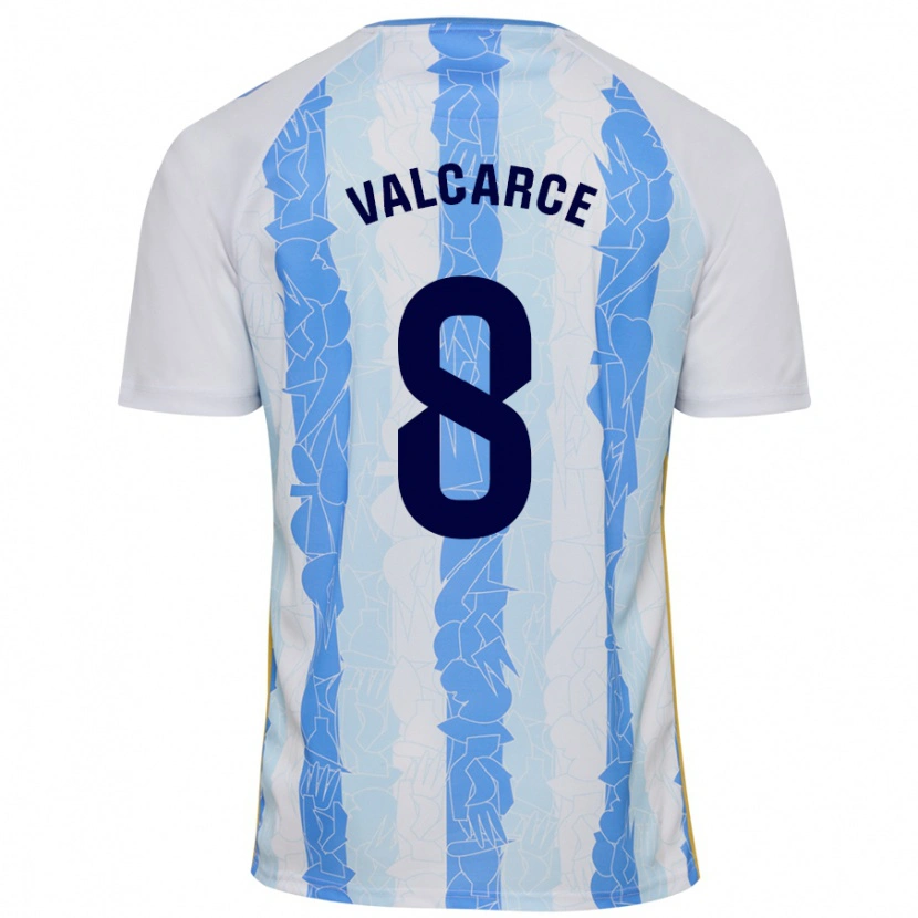 Danxen Kinderen Alejandro Valcarce #8 Wit Blauw Thuisshirt Thuistenue 2024/25 T-Shirt