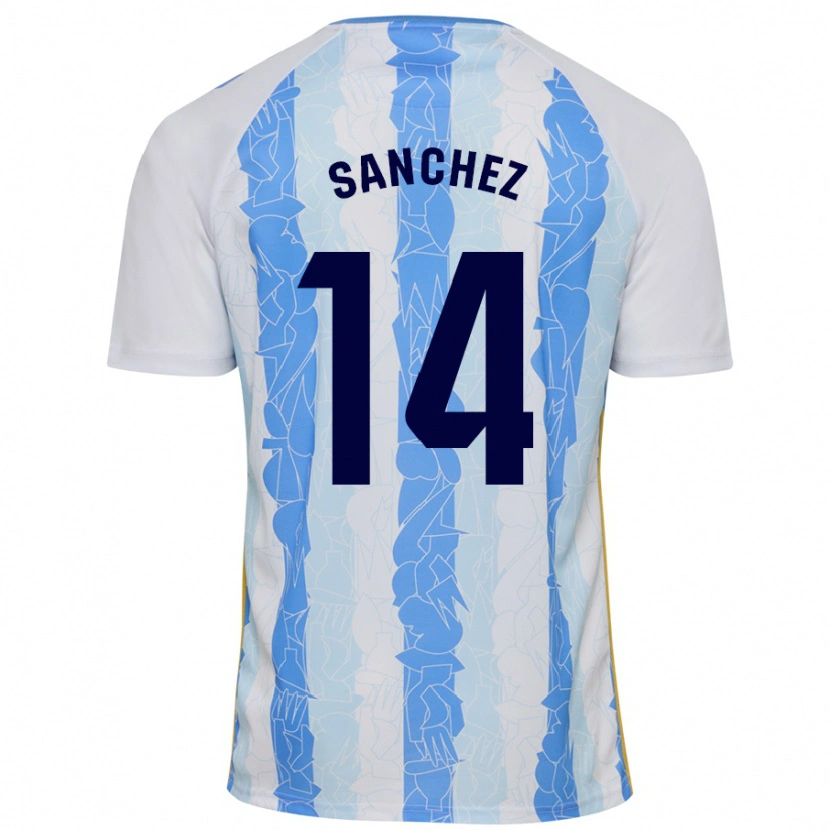 Danxen Kinderen Rubén Sánchez #14 Wit Blauw Thuisshirt Thuistenue 2024/25 T-Shirt