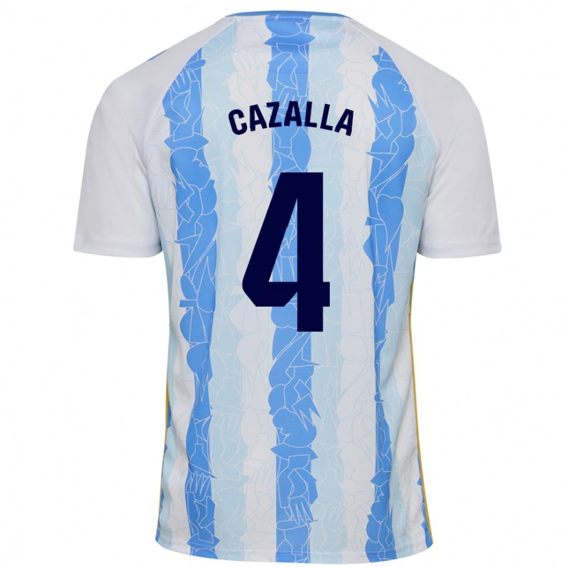 Danxen Kinderen Marta Cazalla #4 Wit Blauw Thuisshirt Thuistenue 2024/25 T-Shirt