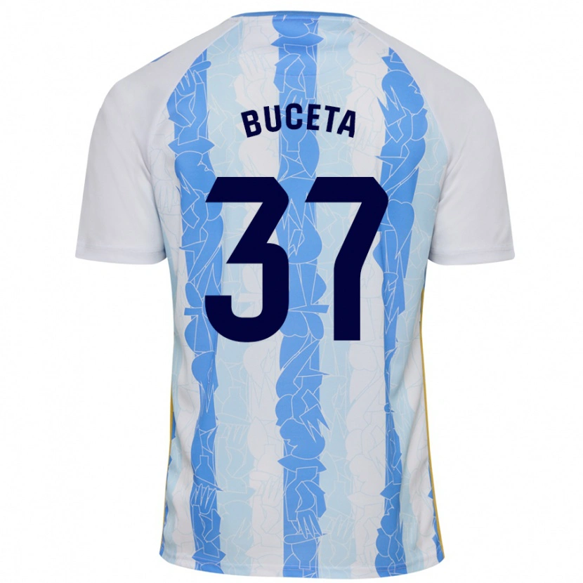 Danxen Kinderen Ana Buceta #37 Wit Blauw Thuisshirt Thuistenue 2024/25 T-Shirt