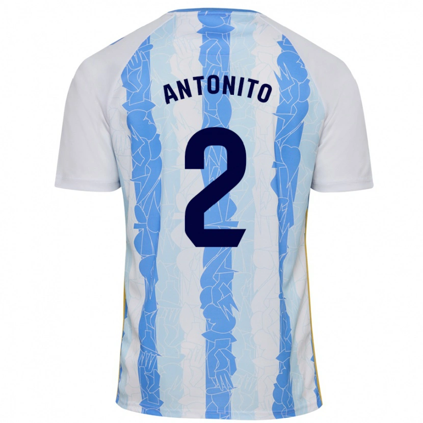 Danxen Kinderen Antoñito #2 Wit Blauw Thuisshirt Thuistenue 2024/25 T-Shirt