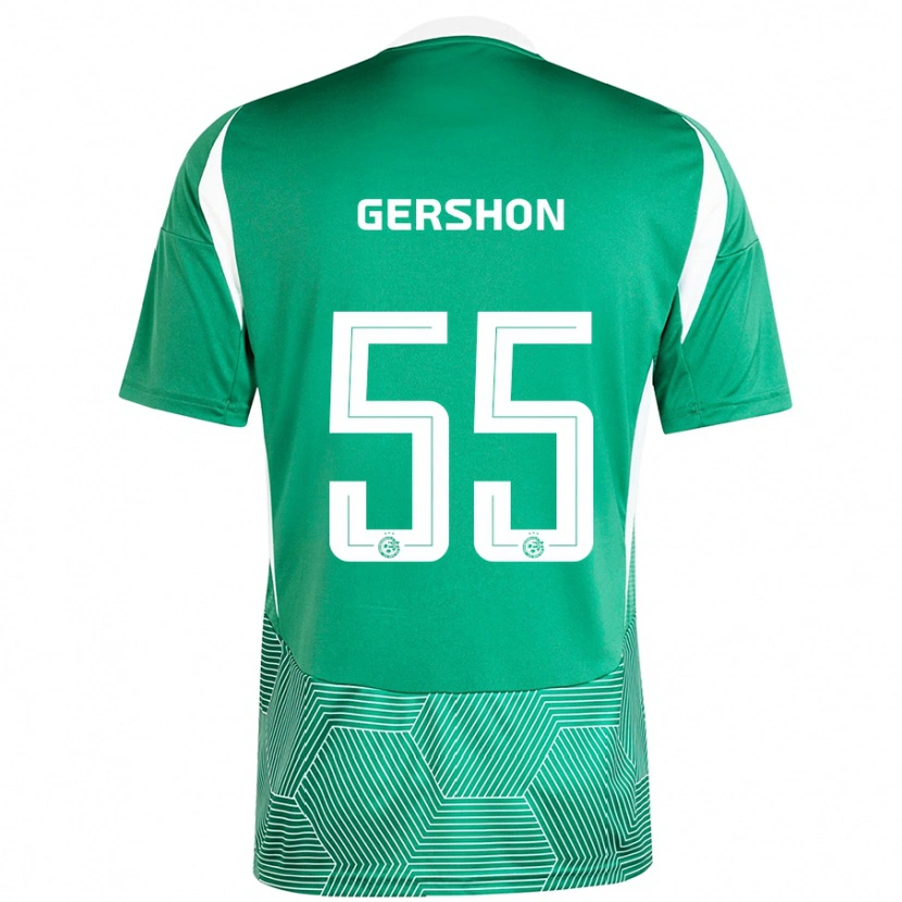 Danxen Kinderen Rami Gershon #55 Groen Wit Thuisshirt Thuistenue 2024/25 T-Shirt