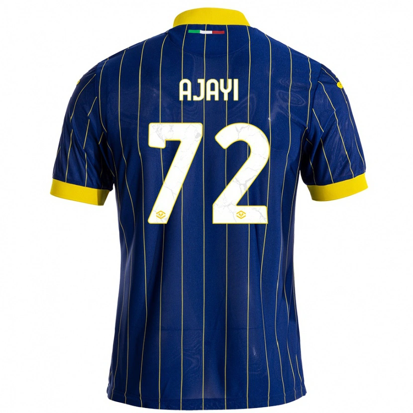 Danxen Kinderen Junior Ajayi #72 Blauw Geel Thuisshirt Thuistenue 2024/25 T-Shirt