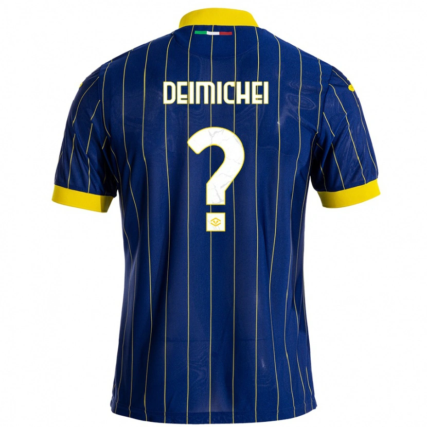 Danxen Kinderen Raffaele Deimichei #0 Blauw Geel Thuisshirt Thuistenue 2024/25 T-Shirt