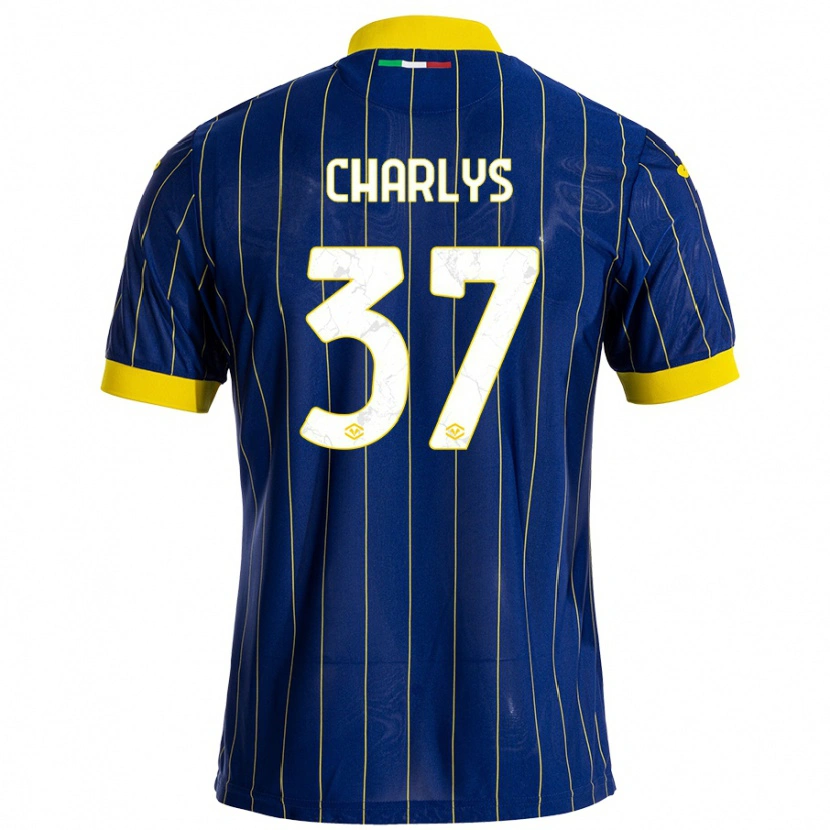 Danxen Kinderen Charlys #37 Blauw Geel Thuisshirt Thuistenue 2024/25 T-Shirt