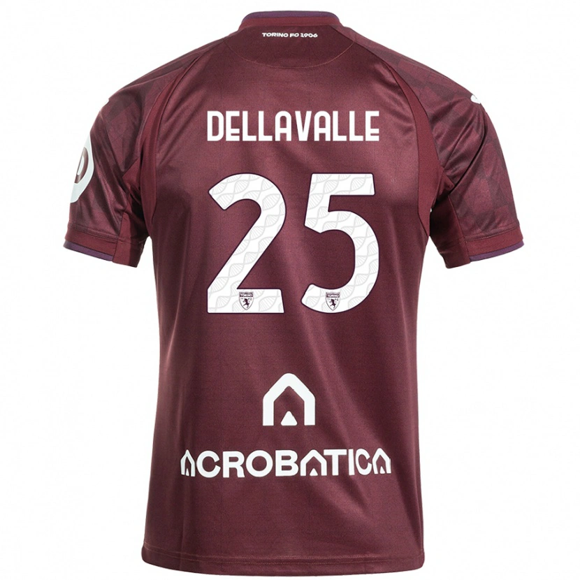 Danxen Kinderen Alessandro Dellavalle #25 Kastanjebruin Wit Thuisshirt Thuistenue 2024/25 T-Shirt