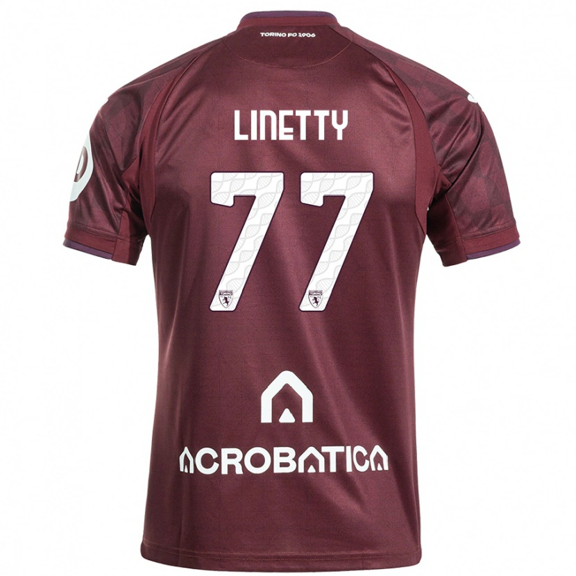 Danxen Kinderen Karol Linetty #77 Kastanjebruin Wit Thuisshirt Thuistenue 2024/25 T-Shirt