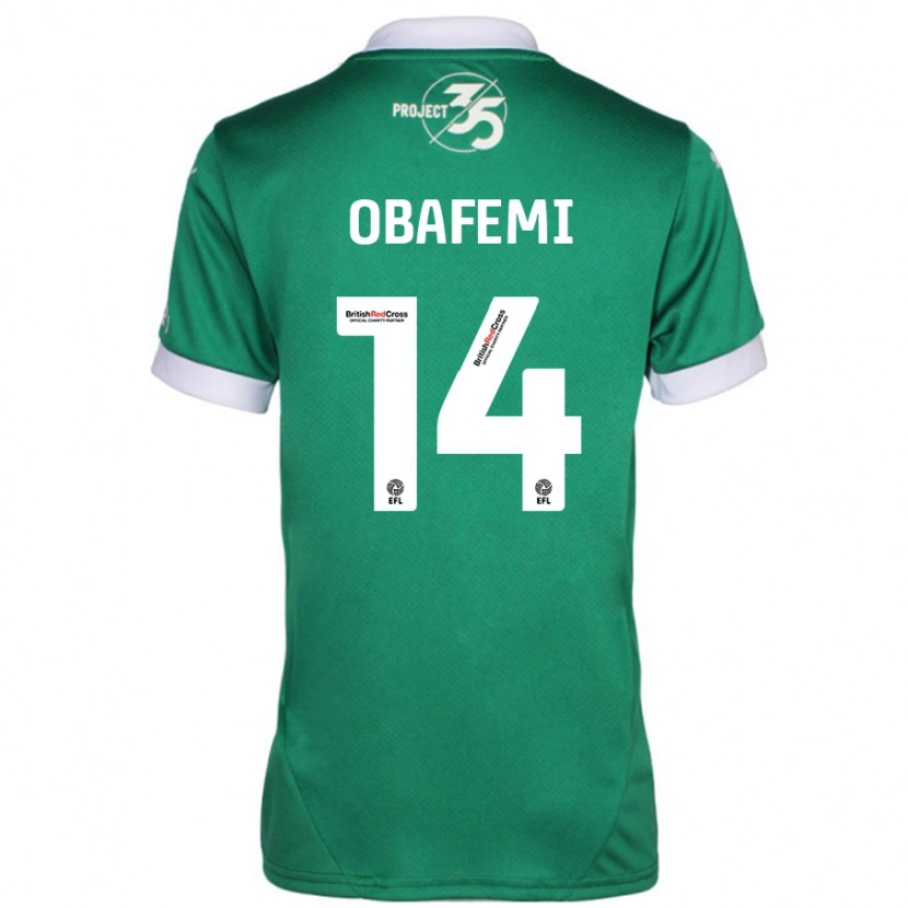 Danxen Kinderen Michael Obafemi #14 Groen Wit Thuisshirt Thuistenue 2024/25 T-Shirt