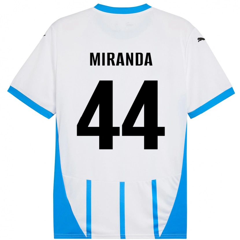 Danxen Kinderen Kevin Miranda #44 Wit Blauw Uitshirt Uittenue 2024/25 T-Shirt