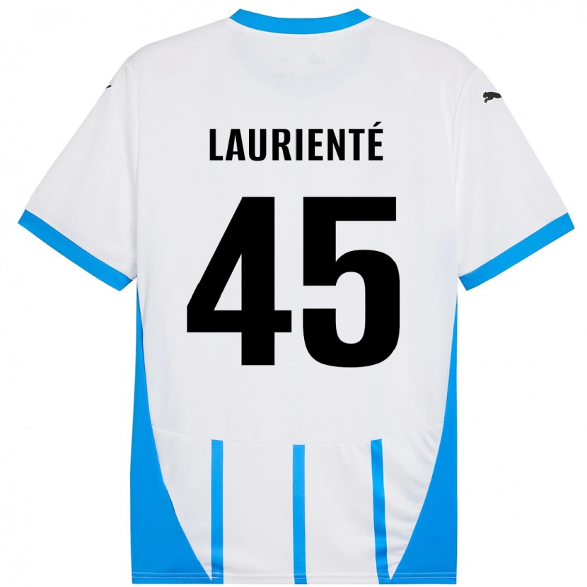 Danxen Kinderen Armand Laurienté #45 Wit Blauw Uitshirt Uittenue 2024/25 T-Shirt