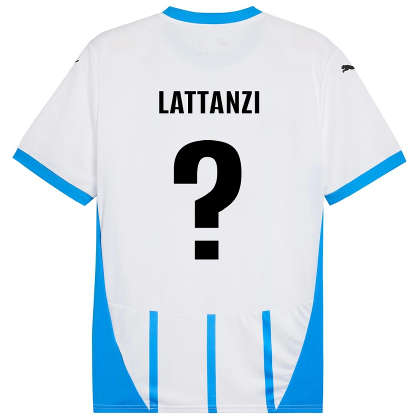 Danxen Kinderen Luca Lattanzi #0 Wit Blauw Uitshirt Uittenue 2024/25 T-Shirt