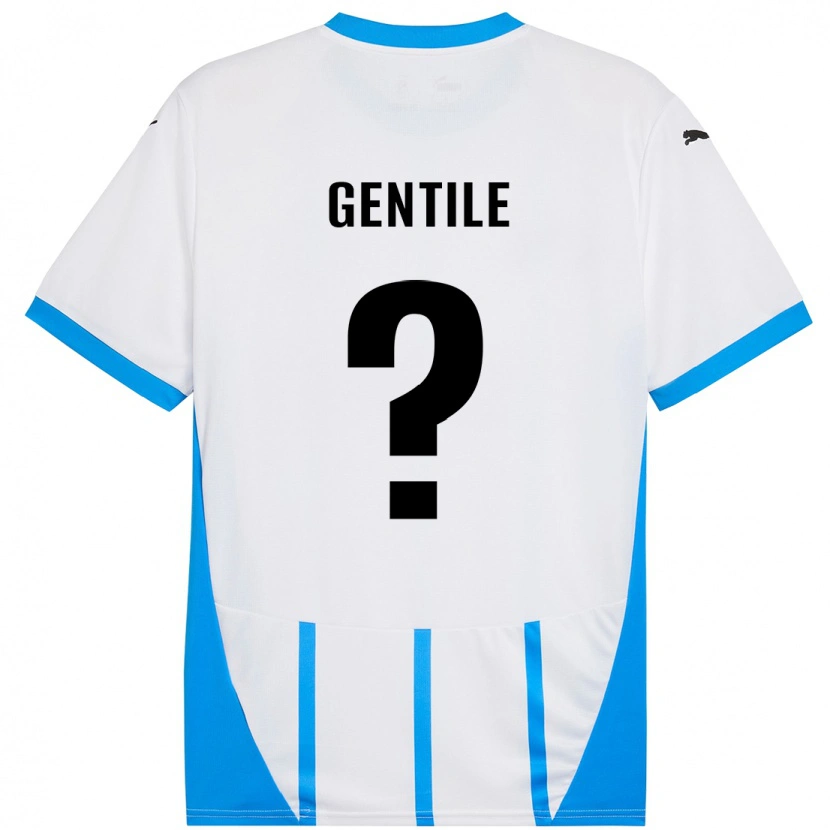 Danxen Kinderen Raffaele Gentile #0 Wit Blauw Uitshirt Uittenue 2024/25 T-Shirt