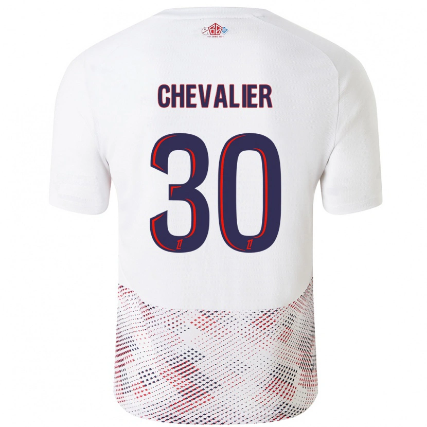 Danxen Kinderen Lucas Chevalier #30 Wit Koningsblauw Uitshirt Uittenue 2024/25 T-Shirt