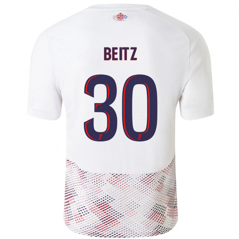 Danxen Kinderen Taylor Beitz #30 Wit Koningsblauw Uitshirt Uittenue 2024/25 T-Shirt