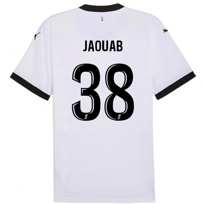 Danxen Kinderen Mohamed Jaouab #38 Wit Zwart Uitshirt Uittenue 2024/25 T-Shirt