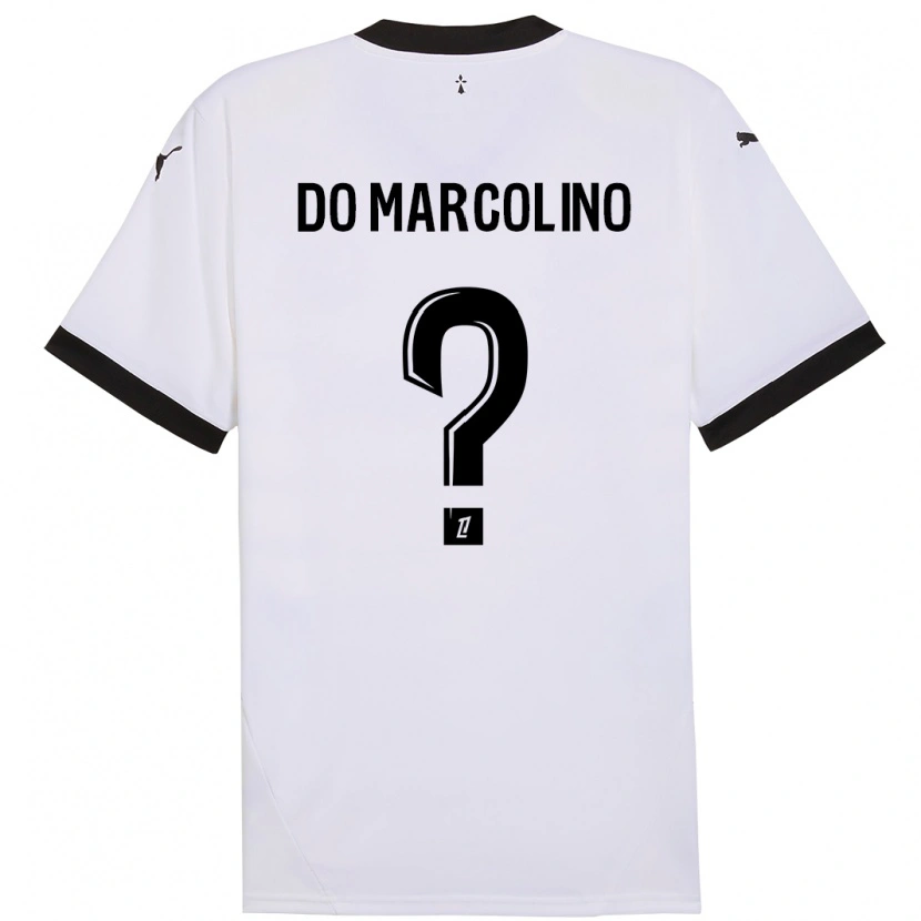 Danxen Kinderen Arsène Do Marcolino #0 Wit Zwart Uitshirt Uittenue 2024/25 T-Shirt