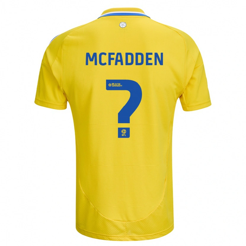Danxen Kinderen Max Mcfadden #0 Geel Blauw Uitshirt Uittenue 2024/25 T-Shirt