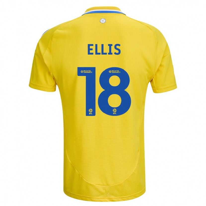 Danxen Kinderen Macy Ellis #18 Geel Blauw Uitshirt Uittenue 2024/25 T-Shirt