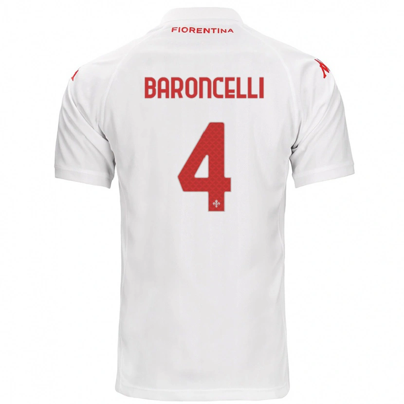 Danxen Kinderen Leonardo Baroncelli #4 Wit Uitshirt Uittenue 2024/25 T-Shirt