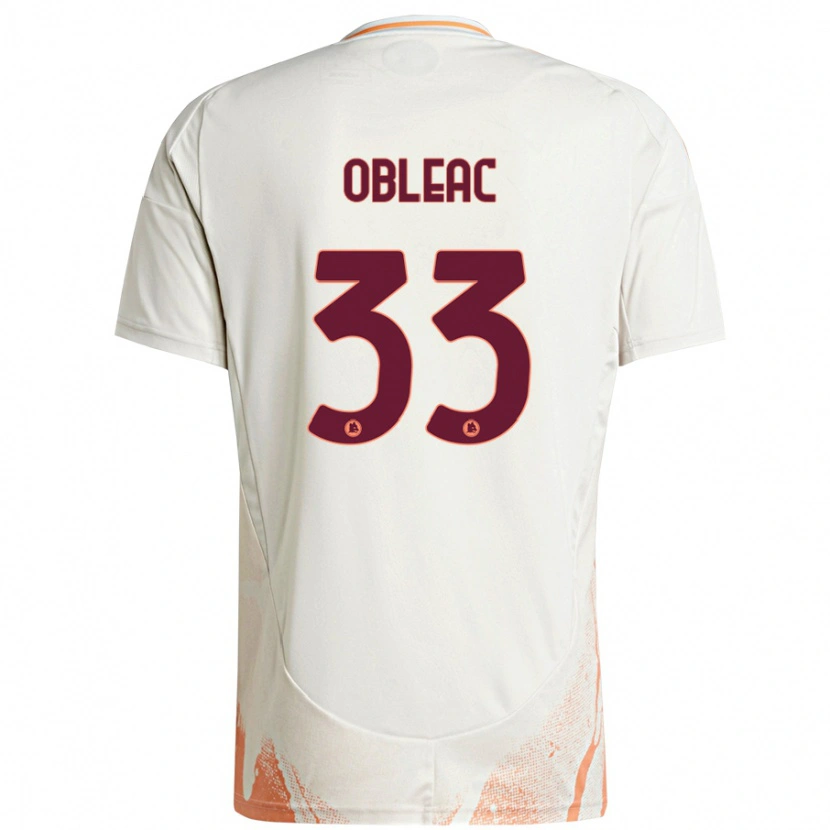 Danxen Kinderen Matteo Obleac #33 Crème Wit Oranje Uitshirt Uittenue 2024/25 T-Shirt