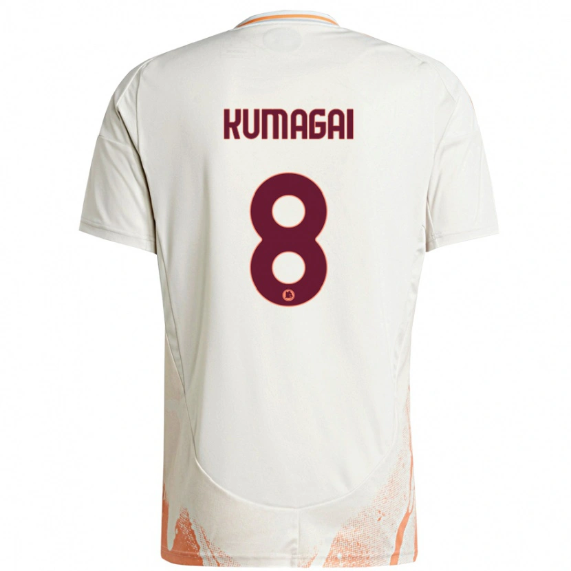Danxen Kinderen Saki Kumagai #8 Crème Wit Oranje Uitshirt Uittenue 2024/25 T-Shirt