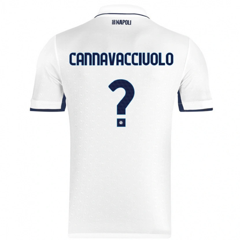 Danxen Kinderen Luigi Pio Cannavacciuolo #0 Wit Koningsblauw Uitshirt Uittenue 2024/25 T-Shirt