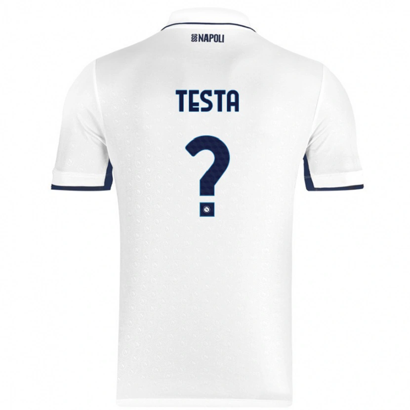 Danxen Kinderen Vincenzo Testa #0 Wit Koningsblauw Uitshirt Uittenue 2024/25 T-Shirt