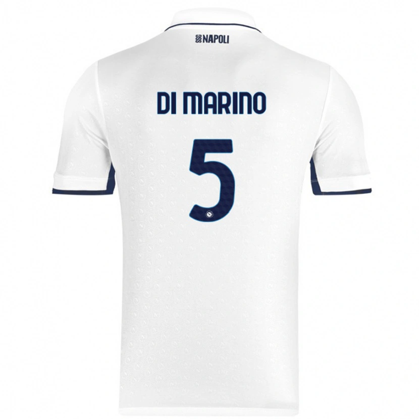 Danxen Kinderen Paola Di Marino #5 Wit Koningsblauw Uitshirt Uittenue 2024/25 T-Shirt
