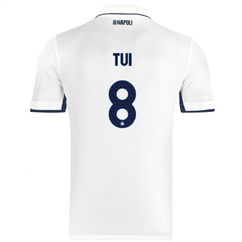 Danxen Kinderen Sara Tui #8 Wit Koningsblauw Uitshirt Uittenue 2024/25 T-Shirt