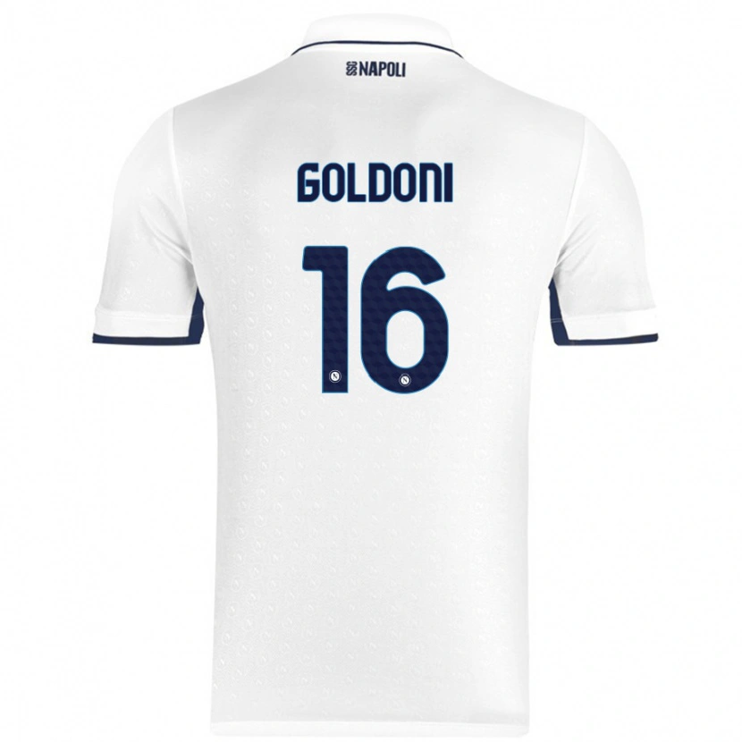 Danxen Kinderen Eleonora Goldoni #16 Wit Koningsblauw Uitshirt Uittenue 2024/25 T-Shirt