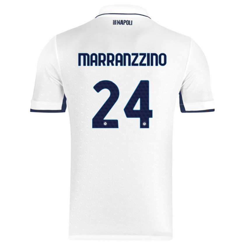 Danxen Kinderen Pasquale Marranzzino #24 Wit Koningsblauw Uitshirt Uittenue 2024/25 T-Shirt