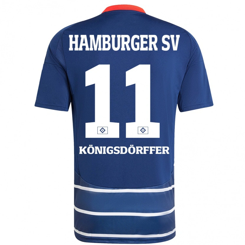 Danxen Kinderen Ransford Königsdörffer #11 Donkerblauw Uitshirt Uittenue 2024/25 T-Shirt