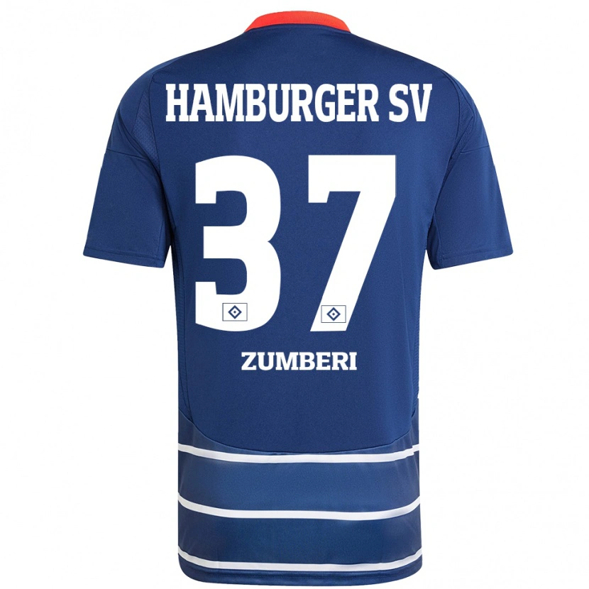 Danxen Kinderen Valon Zumberi #37 Donkerblauw Uitshirt Uittenue 2024/25 T-Shirt