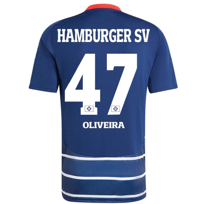Danxen Kinderen Nicolas Oliveira #47 Donkerblauw Uitshirt Uittenue 2024/25 T-Shirt