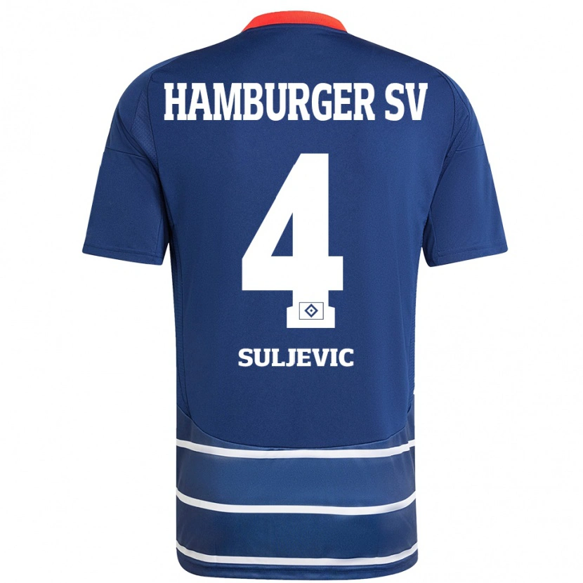 Danxen Kinderen Almin Suljevic #4 Donkerblauw Uitshirt Uittenue 2024/25 T-Shirt