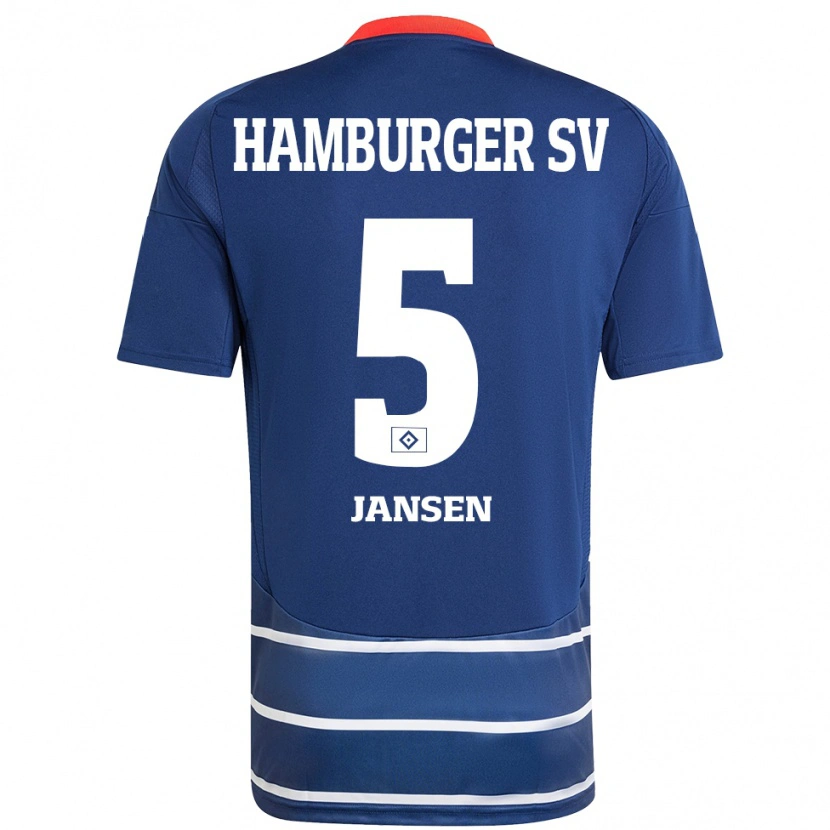 Danxen Kinderen Marcell Jansen #5 Donkerblauw Uitshirt Uittenue 2024/25 T-Shirt