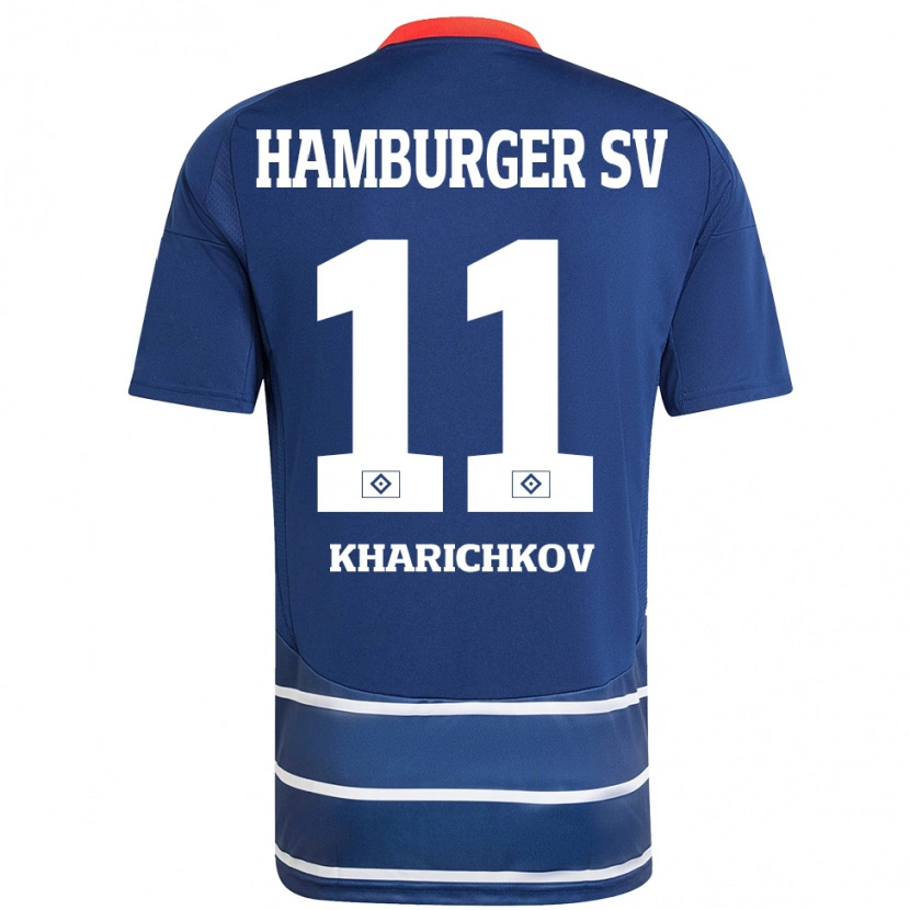 Danxen Kinderen Valentyn Kharichkov #11 Donkerblauw Uitshirt Uittenue 2024/25 T-Shirt