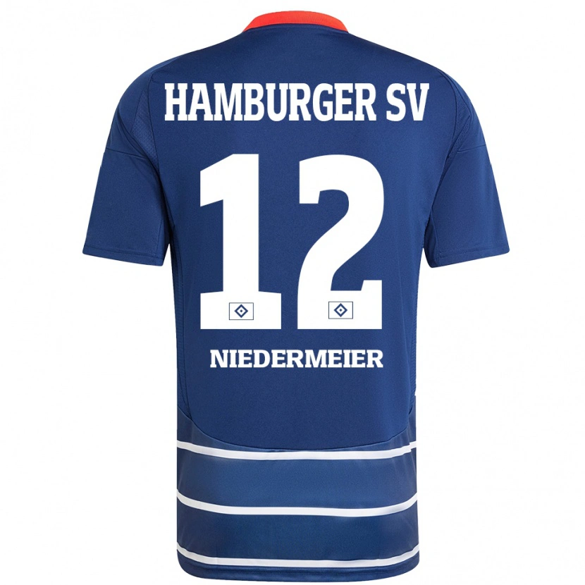 Danxen Kinderen Philipp Niedermeier #12 Donkerblauw Uitshirt Uittenue 2024/25 T-Shirt