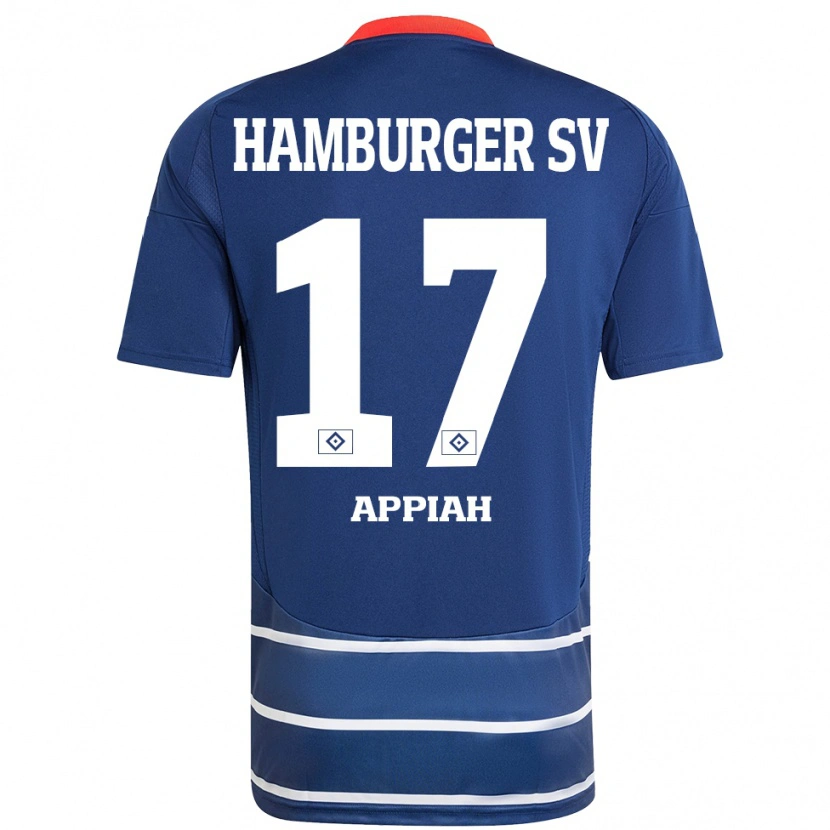 Danxen Kinderen Emmanuel Appiah #17 Donkerblauw Uitshirt Uittenue 2024/25 T-Shirt